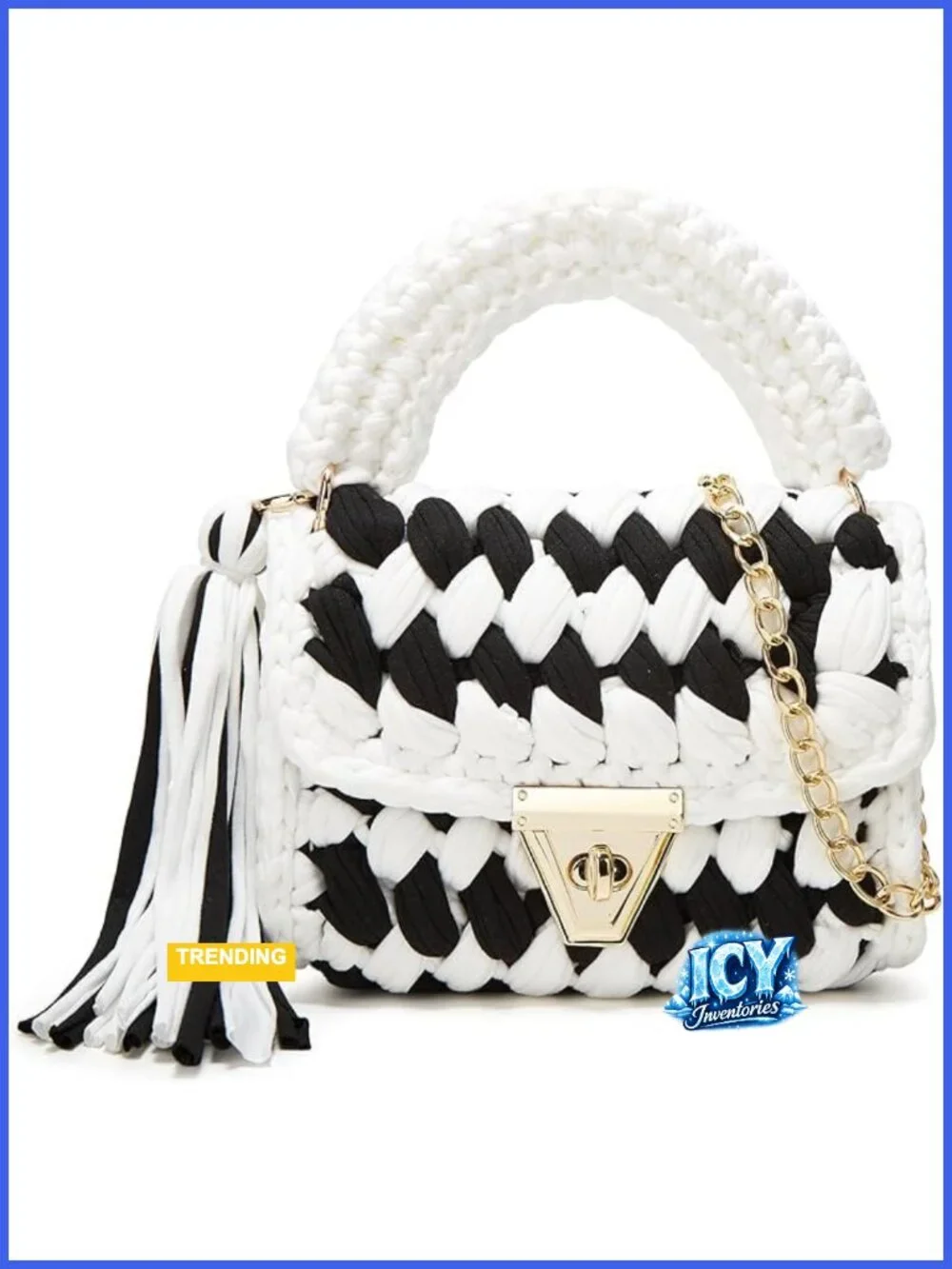 Handwoven Knit Tote Bag Crossbody Satchel Purse Shoulder Bag